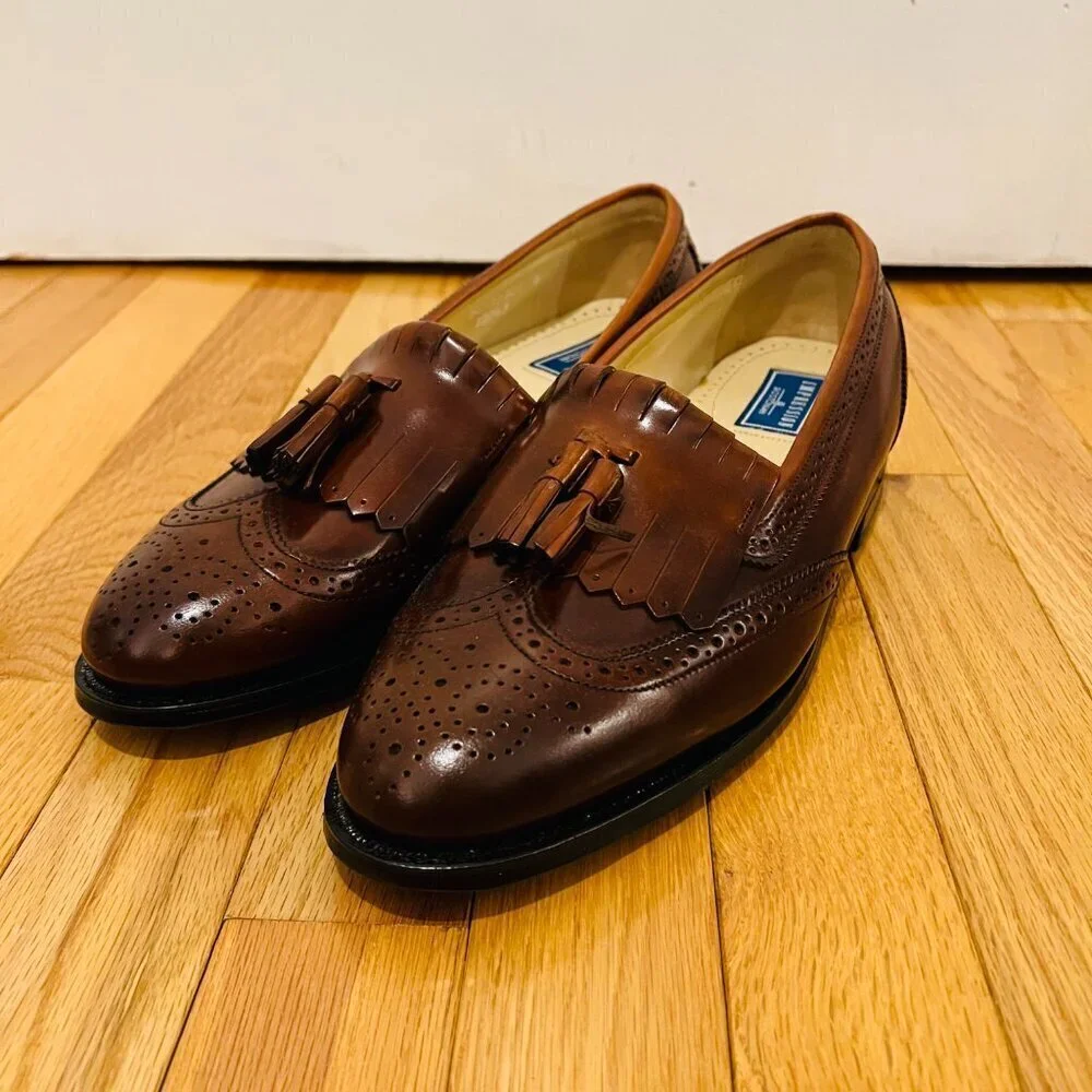 NEW Bostonian Classics Men's Shoes 9.5 Tassel Loafers Kiltie Burgundy Slip On